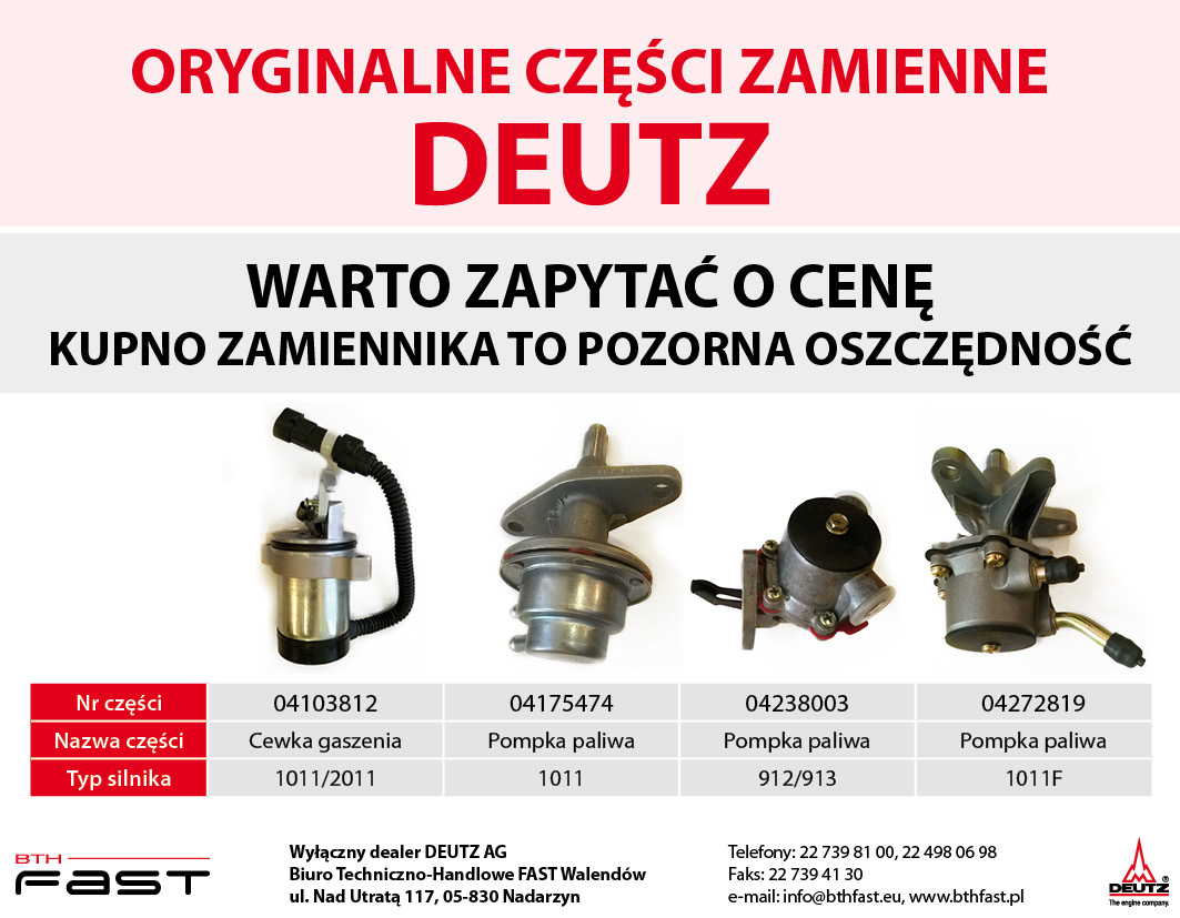 Oryginalne części DEUTZ - dobre ceny